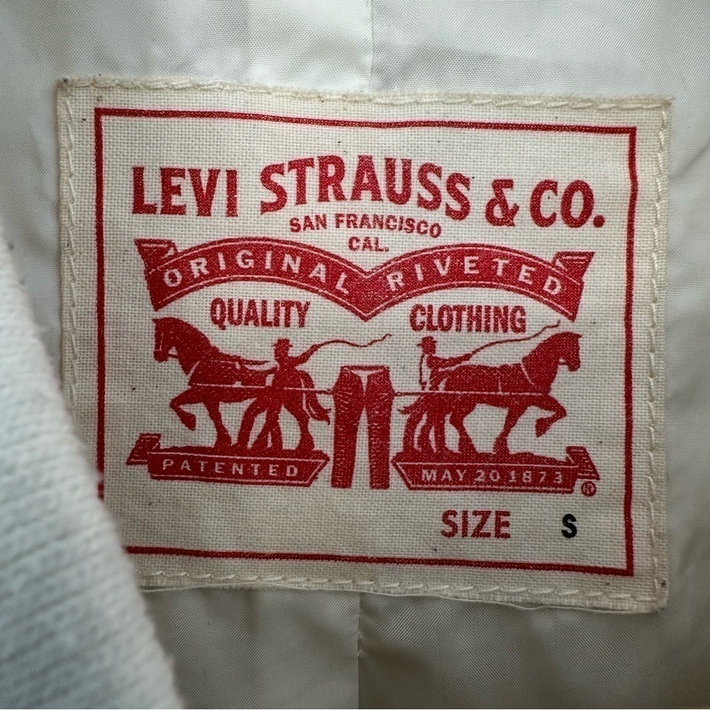 LEVIS SHERPA LINED  PUFFER JACKET WOMENS SIZE S | OFF-WHITE EXCELLENT CONDITION - Picture 6 of 6
